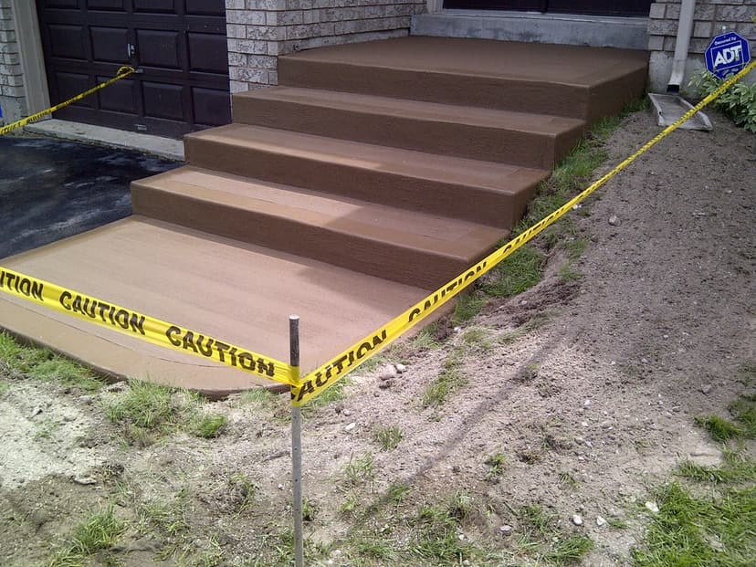 Stamped concrete walkway
